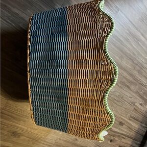 Woven Two-Tone Storage Basket - Blue & Natural